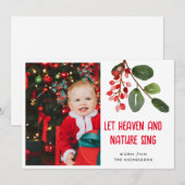 Laat de hemel en Natuur kerstscript zingen Feestdagenkaart (Voorkant / Achterkant)