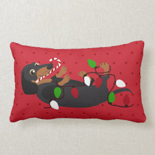 Laat de Holiday Cheer Cute Dachshund los Kussen