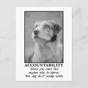 Laat de hond de schuld nemen van je farce briefkaart