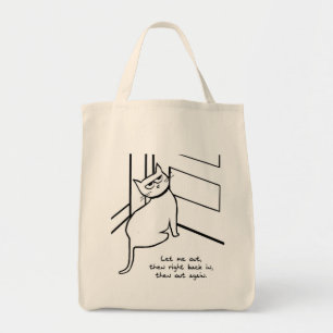 Laat de kat uit - grappige kat-cadeautje voor katt tote bag