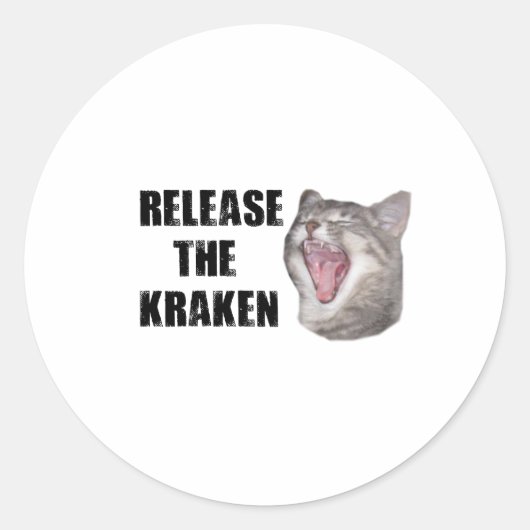 Laat de Kraken los! Ronde Sticker (Voorkant)