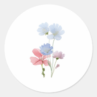 Laat de liefde bloeien Wilde bloemstickers Ronde Sticker