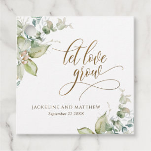 Laat de liefde groeien, Elegant Eucalyptus groen Bedankjes Labels