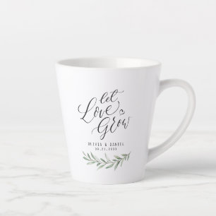 "Laat de liefde groeien" kalligrafie rustic greene Latte Mok