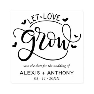 Laat de liefde groeien - Save the date Rubberstempel