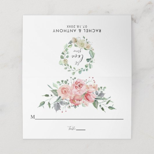 laat de liefde Roze Naam Tabelnummer toevoegen Man (Buitenkant ongevouwen)