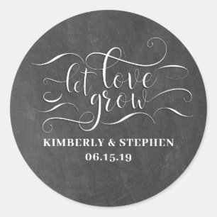 Laat de liefdesbruidsschat groeien ronde sticker