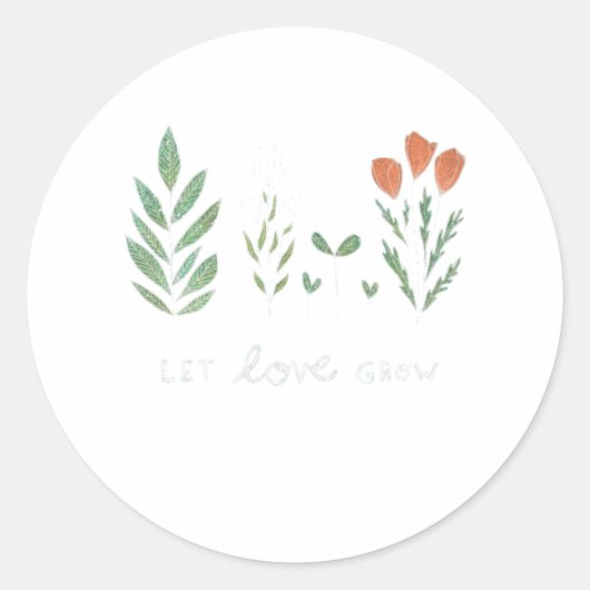 Laat de liefdeskleur groeien ronde sticker (Voorkant)