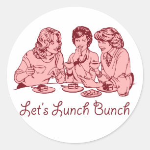 Laat de Lunch Bunch 50 retro grafisch Ronde Sticker