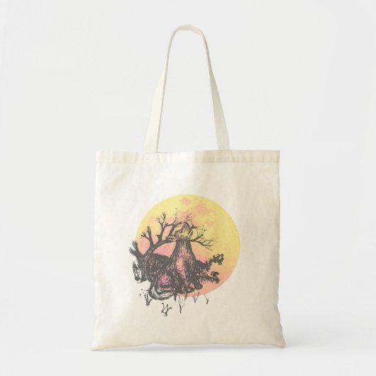 Laat de Maan Gids, Wolf & Maan, Rustieke Brieven Tote Bag (Voorkant)