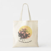Laat de Maan Gids, Wolf op Maan & Hand Lettered Tote Bag (Achterkant)