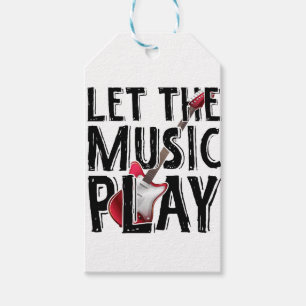 Laat de muziek elektrisch gitaar spelen cadeaulabel