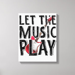 Laat de muziek elektrisch gitaar spelen canvas afdruk