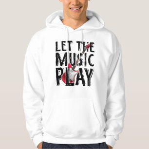 Laat de muziek elektrisch gitaar spelen hoodie