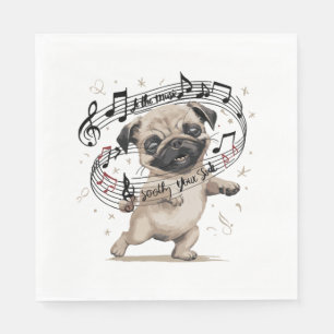Laat de muziek je ziel kalmeren dansen pug voor servet