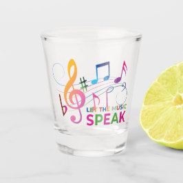 Laat de muziek spreken, muzieknoten shot glas