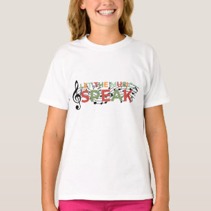 Laat de muziek spreken, muzieknoten t-shirt