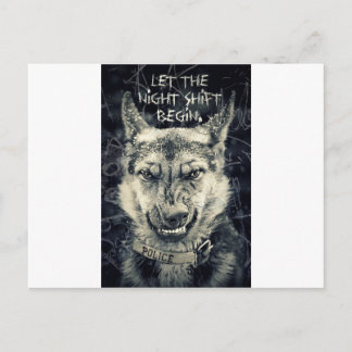 laat de nachtdienst beginnen briefkaart