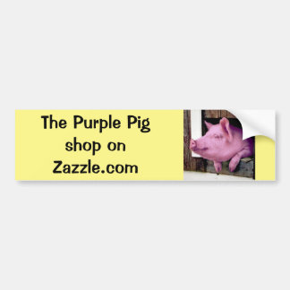 Laat de Paarse Pig op je dag een glimlach maken! Bumpersticker