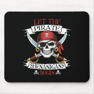 Laat de piraat Shenanigans Begian Pirate Skull Hal Muismat