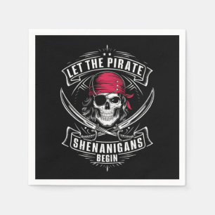 Laat de piraat Shenanigans Halloween schedel begin Servet