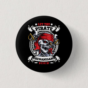 Laat de Pirate Shenanigans met Crossbones Freebo b Ronde Button 3,2 Cm