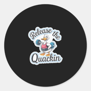 Laat de Quackin Gym Bodybuilding los - 1 Ronde Sticker