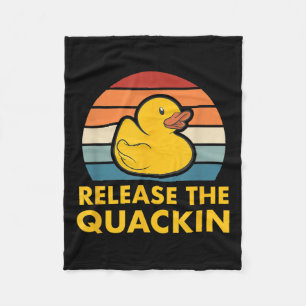 Laat de Quackin Quote Rubber Duck Duckling ACC los Fleece Deken