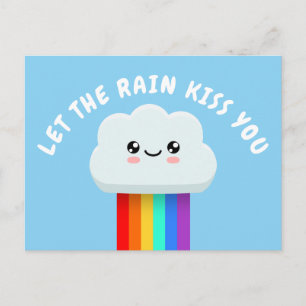 Laat de regen je kussen briefkaart