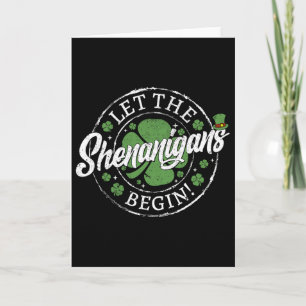 Laat de Schelmenstreken Beginnen Grappige St. Patr Kaart
