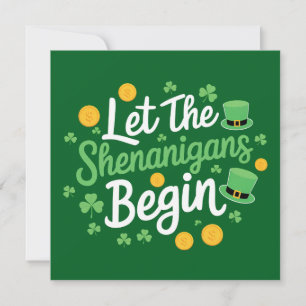 Laat de Schelmenstreken Beginnen Grappige St. Patr Kaart