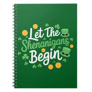 Laat de Schelmenstreken Beginnen Grappige St. Patr Notitieboek