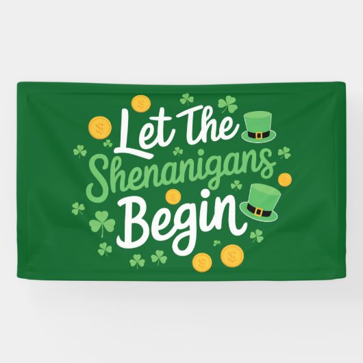 Laat de Schelmenstreken Beginnen Grappige St. Patr Spandoek (Horizontaal)