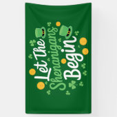 Laat de Schelmenstreken Beginnen Grappige St. Patr Spandoek (Verticaal)