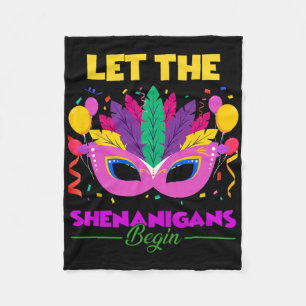 Laat de Schelmenstreken Beginnen Mardi Gras Kinder Fleece Deken