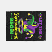 Laat de Schelmenstreken Beginnen Mardi Gras Narren Fleece Deken (Voorkant (Horizontaal))