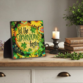 Laat de Shenanigans beginnen Ierse Shamrocks Fotoplaat