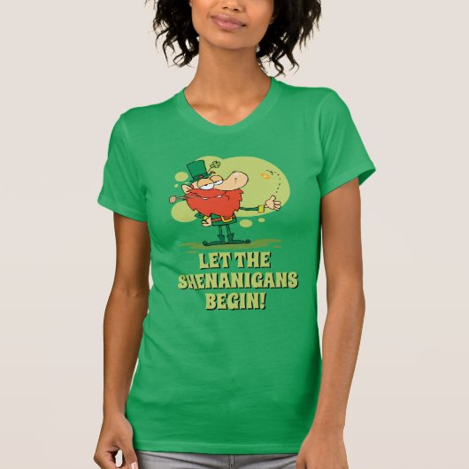 Laat de Shenanigans beginnen! Leprechaun T-shirt (Voorkant)