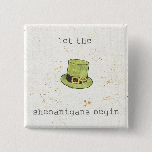 Laat de Shenanigans beginnen | Lucky Cuties II Vierkante Button 5,1 Cm (Voorkant)