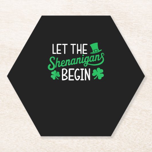 Laat de Shenanigans beginnen met grappige Shamrock Kartonnen Onderzetters (Voorkant)