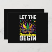 Laat de Shenanigans beginnen met Mardi Gras Carnav Briefkaart (Voorkant / Achterkant)