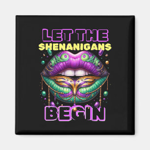 Laat de Shenanigans beginnen met Mardi Gras Lips 2 Magneet