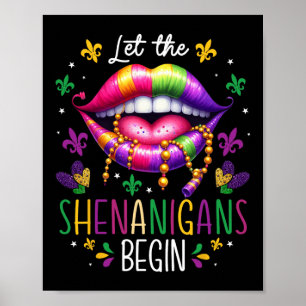 Laat de Shenanigans beginnen met Mardi Gras Lips N Poster