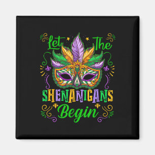 Laat de Shenanigans beginnen met Mardi Gras Mask N Magneet