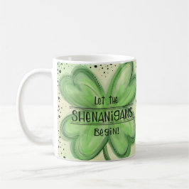 Laat de Shenanigans Fun Shamrock beginnen Koffiemok