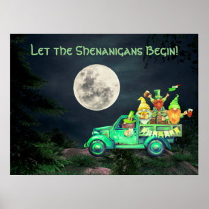 Laat de Shenanigans met de Ierse Gnomen Full Moon Poster