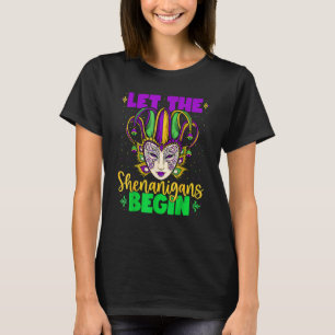 Laat de Shenanigans met Masker Women Girls Mardi b T-shirt