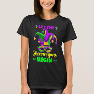Laat de Sjenanigans met Masker Mardi Gras Carnaval T-shirt