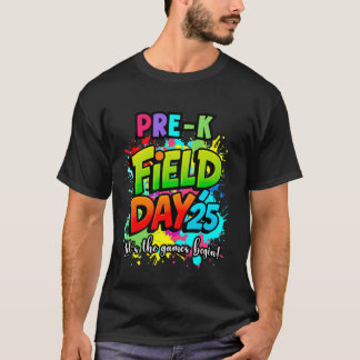 Laat de Spelen Beginnen Pre K Veld Dag 2025 Lerare T-shirt