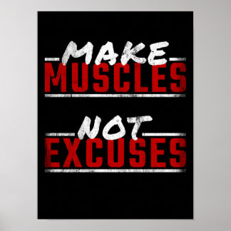 Laat de spieren geen excuses maken voor het Motiva Poster